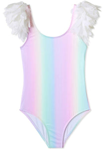 Rainbow Tank Swimsuit with Petals