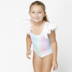 Rainbow Tank Swimsuit with Petals