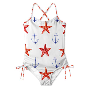 Starfish And Anchor Side Tie Swimsuit