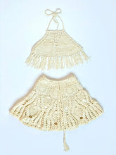 Load image into Gallery viewer, Tassel Top with Hula Skirt Set - CREAM
