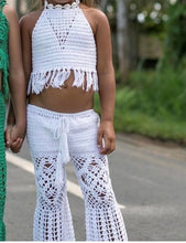Load image into Gallery viewer, Tassel Top &amp; Flares Set- BEIGE
