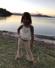 Load image into Gallery viewer, Tassel Top &amp; Flares Set- BEIGE
