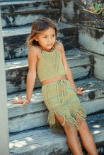 Load image into Gallery viewer, Goddess Crop with Indah Skirt Set- OLIVE
