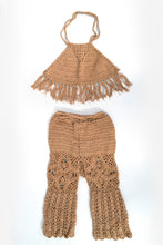 Load image into Gallery viewer, Tassel Top &amp; Flares Set- BEIGE
