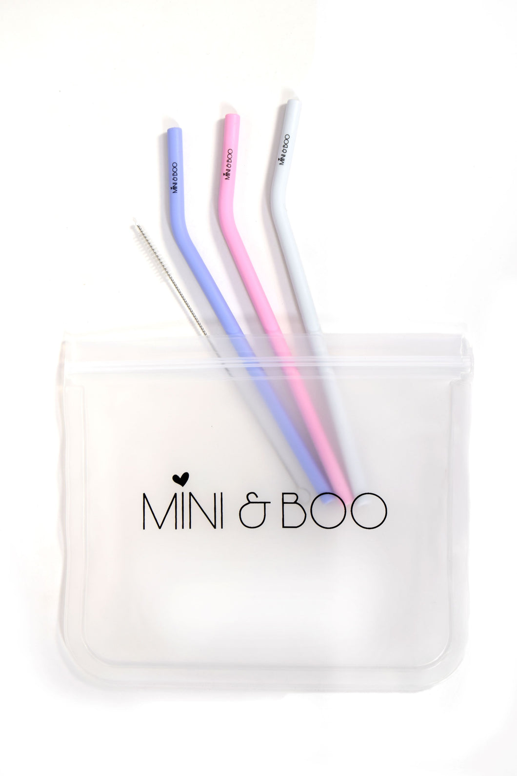 Silicone Bent Straw Set (Purple/Grey/Pink)