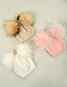 Luxe Mikki - Beanie with double Pom Pom - Pink