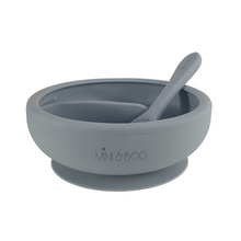 Load image into Gallery viewer, Silicone Suction Bowl Set - SECTIONED - Pebble
