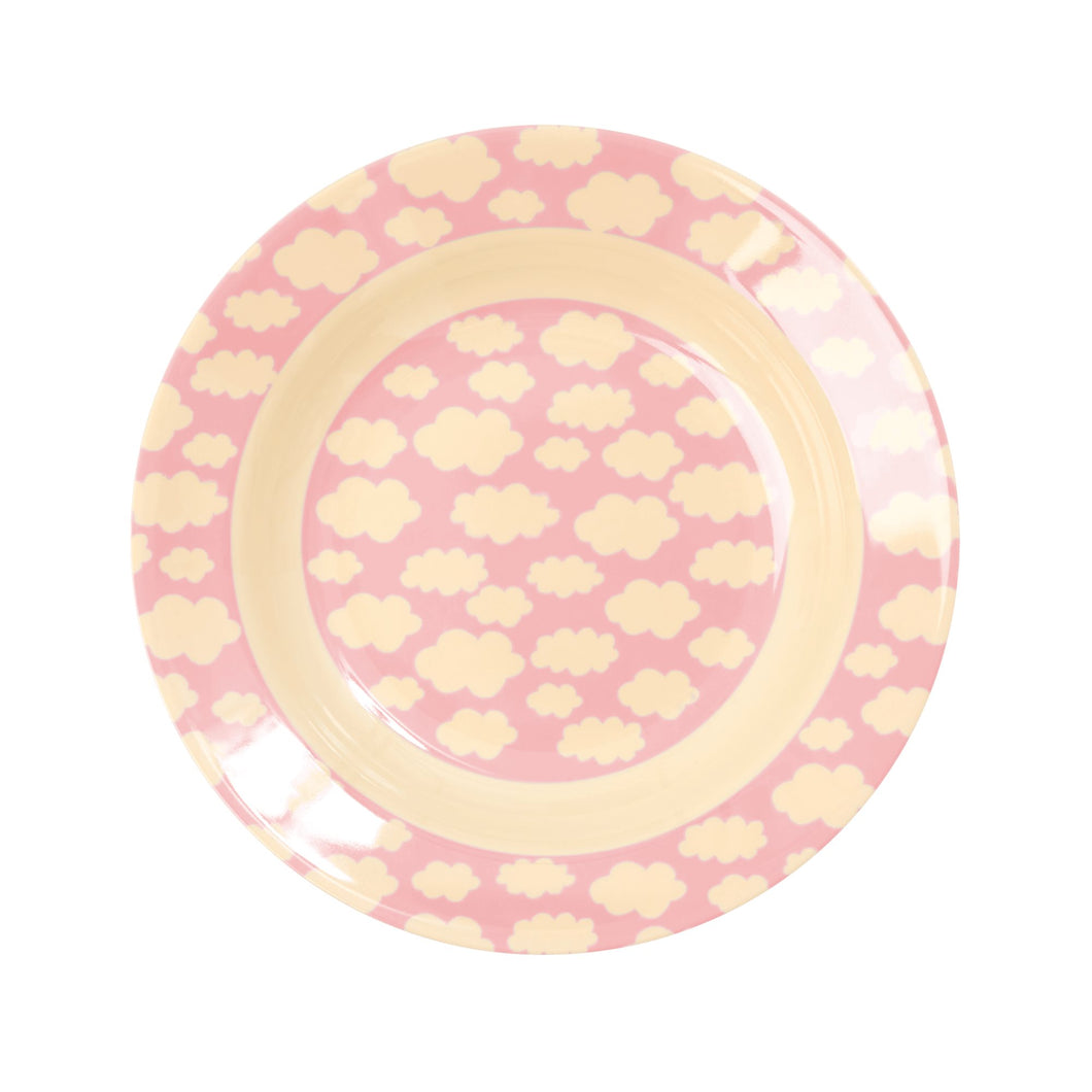Melamine Kids Bowl - Pink Cloud Print