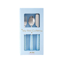 Load image into Gallery viewer, Stainless Steel Cutlery - Cloud Print - Blue
