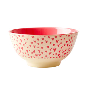 Medium Melamine Bowl Small Hearts Print - Medium