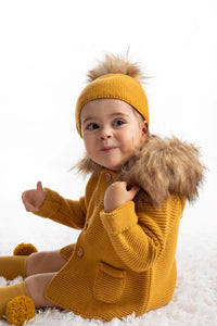 Coat with Natural Fur Hoodie With Natural Fur Cap