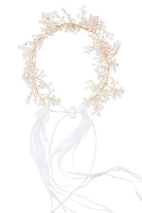 Clustered Wreath - Crystals with white ribbon